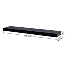 WELLAND WELLAND 60 inch Black Mission Floating Shelves for Wall, Bathroom Wall Mount Shelves, Wood Modern Display Shelves, Book Shelves,for Bedroom,Living Room and Kitchen