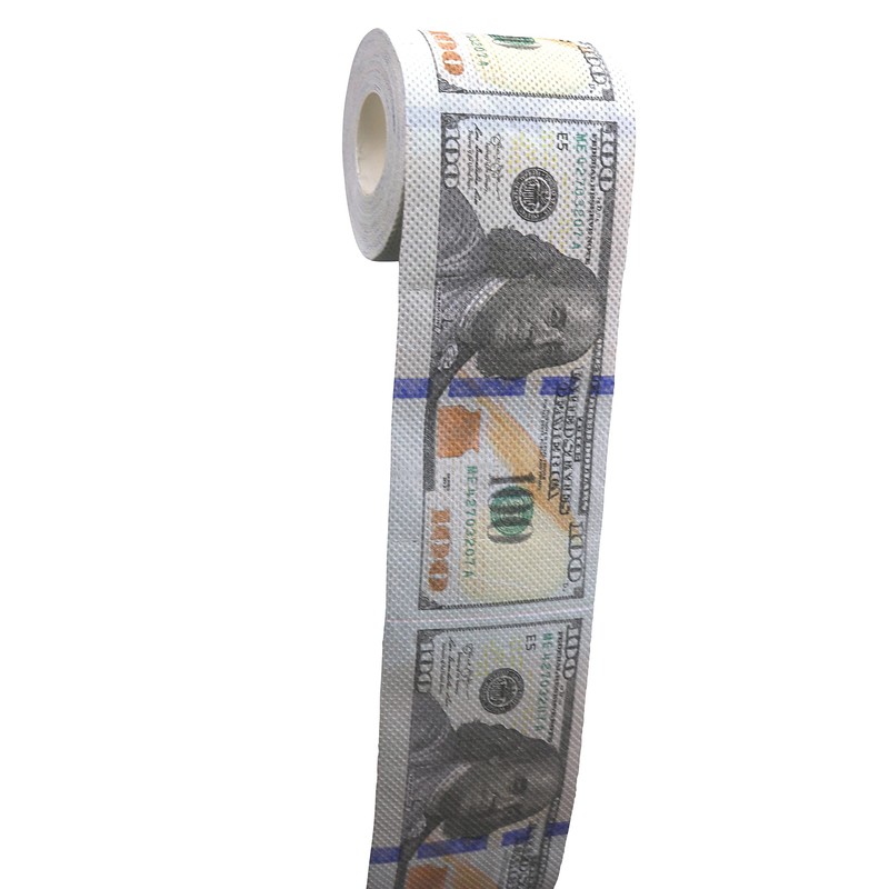 Iconikal 240-Sheet Gag Joke Money Toilet Paper, $100 Dollar Bill,