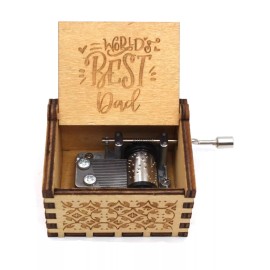 ukebobo Wooden Music Box Worlds Best Dad Music Box Gifts Father’s Day Gift