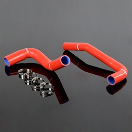 PIT66 Silicone Radiator Hose Piping, Compatible with 87-06 Jeep Wrangler Yj/Tj 2.4/4.2l Red