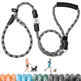 SlowTon Correa de Entrenamiento para Perros - Resistente, Antienredos y Ajustable, Correa Deslizante Multifuncional 2 en 1, Manos Libres, Cómoda y Reflectante para Perros Medianos Grandes 9-55 kg