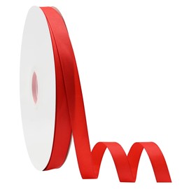 Maclemon 3/8 Inch x 100yds Red Grosgrain Ribbon Red Ribbon for Gift Wrapping Very Suitable for Weddings Decoration Bouquet Arts Craft Sewing Hair Bow Invitation