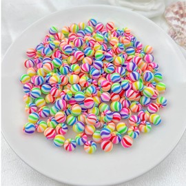 Mulutoo 200Pcs 6MM Round Polymer Clay Beads Spacer Beads Heishi Vinyl Beads for Jewelry Necklace Earring Making(42-Multicolor 2)