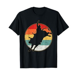 Retro USA Cowboy Wild West Lover Gift For Men Vintage Bucking Bull Riding Rodeo Rider Western Country T-Shirt