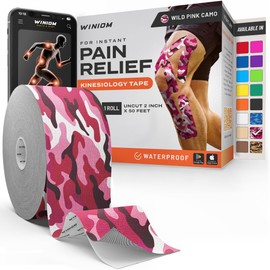 Kinesiology Tape-Incredible Support for Athletic Sports and Recovery + Free Taping Guide-Uncut 2 inch 50 feet Roll (Wild Pink Camo + Free Taping Guide, Pack of 1)