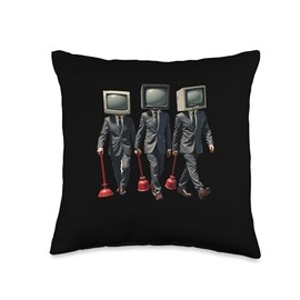 Skibidi toilet Tee, Birthday Boy Present for Kids, Adults Throw Pillow