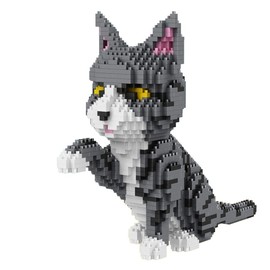 Balody Cat giving the paw. Nanoblocks assembly kit. 1300 pieces