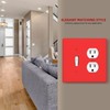 Red 2 Gang Single Toggle/Double Duplex Combo Outlet Light Switch