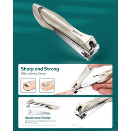 Manicure Set 7 in 1, MR.GREEN Nail Clippers Set, Professional Pedicure Kit Nail Care Tools, Portable Stainless Steel Manicure Kit for Men and Women with Leather Case (grey)