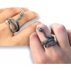 Dtup Duo Anillos Pareja Gótico Hip Hop Serpiente Negra Y