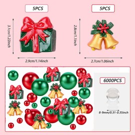 Viilich Christmas Vase Filler, Floating Christmas Vase Filler, DIY Floating Candles Christmas Decoration, Floating Candles, for Makeup Brush Holder, Wedding, Party Decoration (Gift Bag Bell)