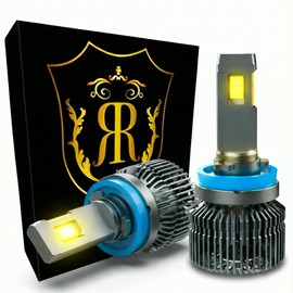 Japan Brand Royal Guard Omega LED Fog Light, Yellow, Explosion Light, Actual Measure, 20580LM, H8, H11, H16, Improved Relay, Compatible with Vehicle Inspection