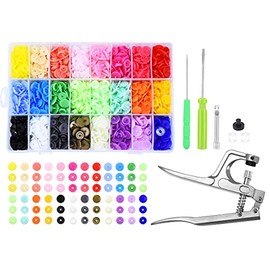 Mandala Crafts Plastic Snaps for Clothing - No-Sew Plastic Snap Buttons - T5 Snap Button Kit - Snap Fastener Kit with Tools for Fabric Sewing Clothes 360 Sets