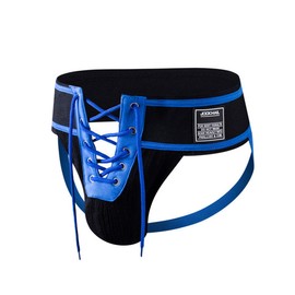 JOCKMAIL Men's Briefs Jock Strap Athletic Supporter Wide Belt Comfortable Men Sport Underwear Briefs for Gym Sport (M, Blue)