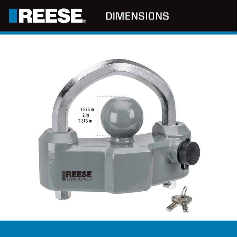 Reese Towpower 7088300 Trailer Coupler Lock, Universal Fit, Heavy Duty,