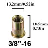 ZAMBASE Rivet Nut 3/8"-16UNC 40Pcs Yellow Zinc Plated Finish Flat