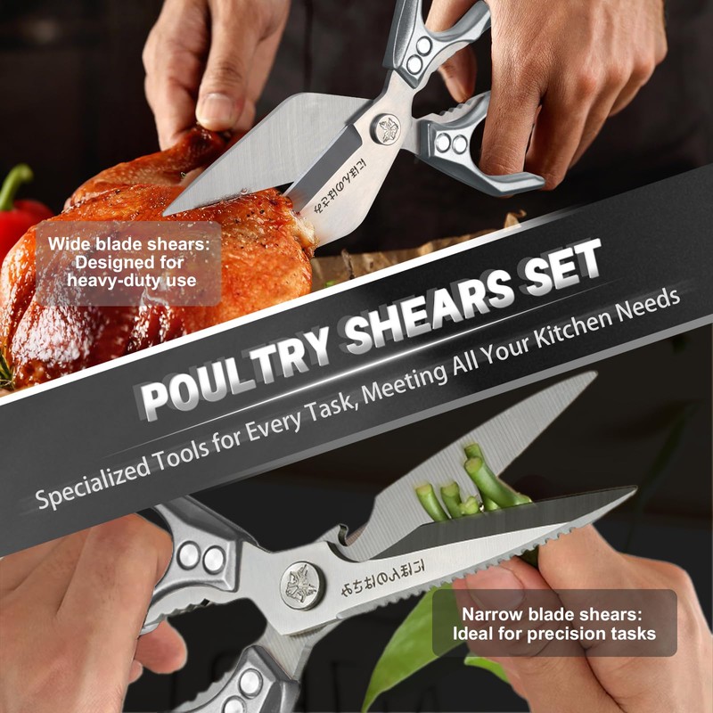 Dream Reach Kitchen Scissors Set - Multifunctional Heavy-Duty Kitchen Shears