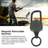 Magnetic Retractable Keychain Stainless Steel Wire Easy Pull Buckle Carabiner