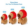 shownicer Plush Toy Capybara Cuddly Toy with Strawberry Stuffed Toy