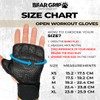 BEAR GRIP - Open Workout Gloves with extra Palm protection
