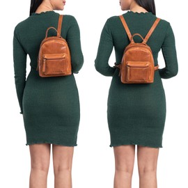 STILORD 'Tiny' Mini Backpack Women's Leather Backpack Women's Small City Backpack Vintage Daypack Leather Backpack Small Women's Backpack Genuine Leather, Texas - Brown, S, Rucksack