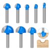 Cove Box Router Bit Set-8Pcs 1/4 Inch Shank Solid Carbide