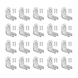 20Pcs Stainless Steel L Brackets - 20mm Right Angle Corner Brace, Heavy Duty Metal, 90 Degree Joints (0.79"x0.79"x0.63")