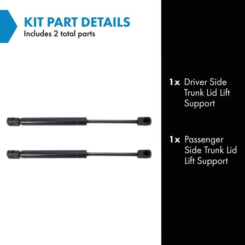 TRQ Driver & Passenger Side Trunk Lid Lift Support Shock