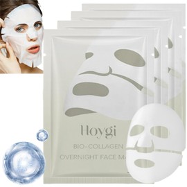 4PCS Bio Collagen Overnight Face Mask,Korean Glass Skin Face Masks,Korean Collagen Face Mask Skincare,Bio Collagen Real Deep Mask Overnight,Deep Hydrating Collagen Overnight Mask Reduce Fine Lines