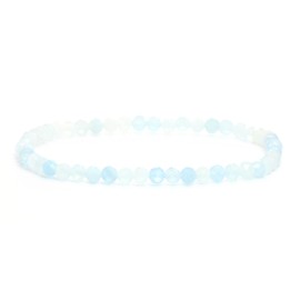 LAKADA Genuine Gemstone Bracelet with Faceted 4 mm Beads Healing Stone Protective Stone Bracelet Lucky Charm Talisman Gift, Gemstone, Faceted gemstone