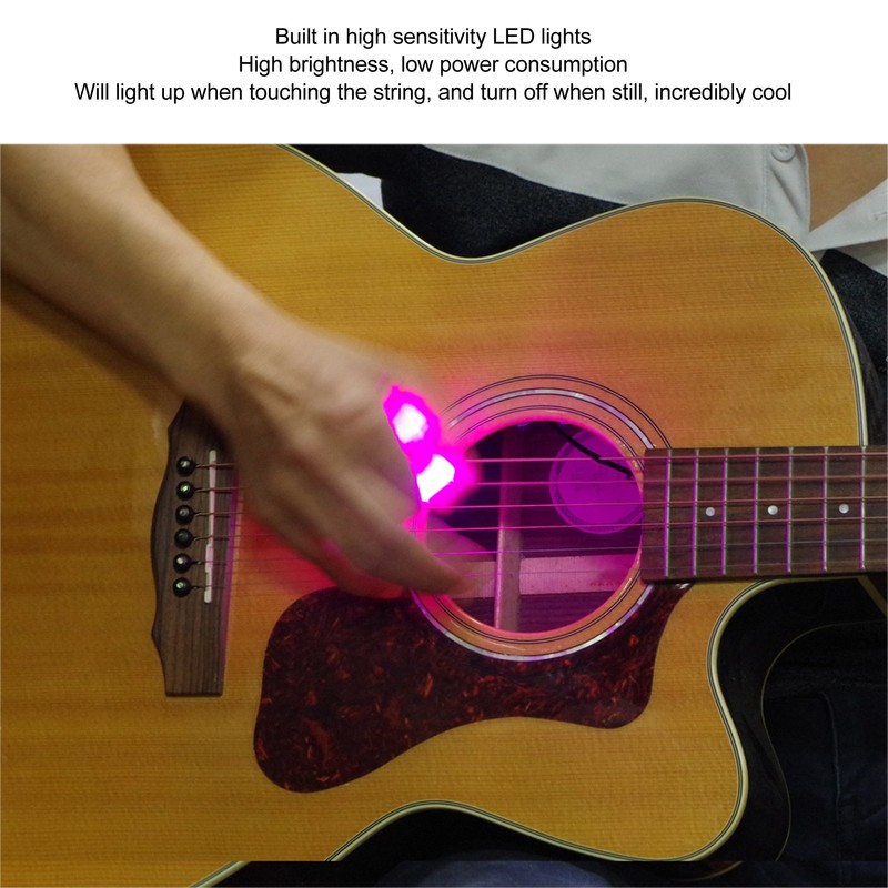 3 Pcs LED Guitar Pick White Green Purple Light Up