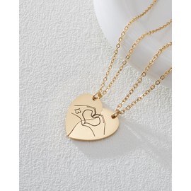 Yooborn 13 Heart Hands Best Friends Matching Pendant Necklaces for 2 Daughter Bestie Sisters Tay lor Inspired Merch Friendship Stuff Jewelry Gift for 2 Women Music Lover Fans(Golden).