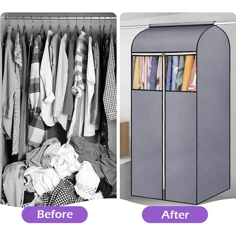 MISSLO 54" Garment Covers for Clothes Storage Hanging Suit Covers