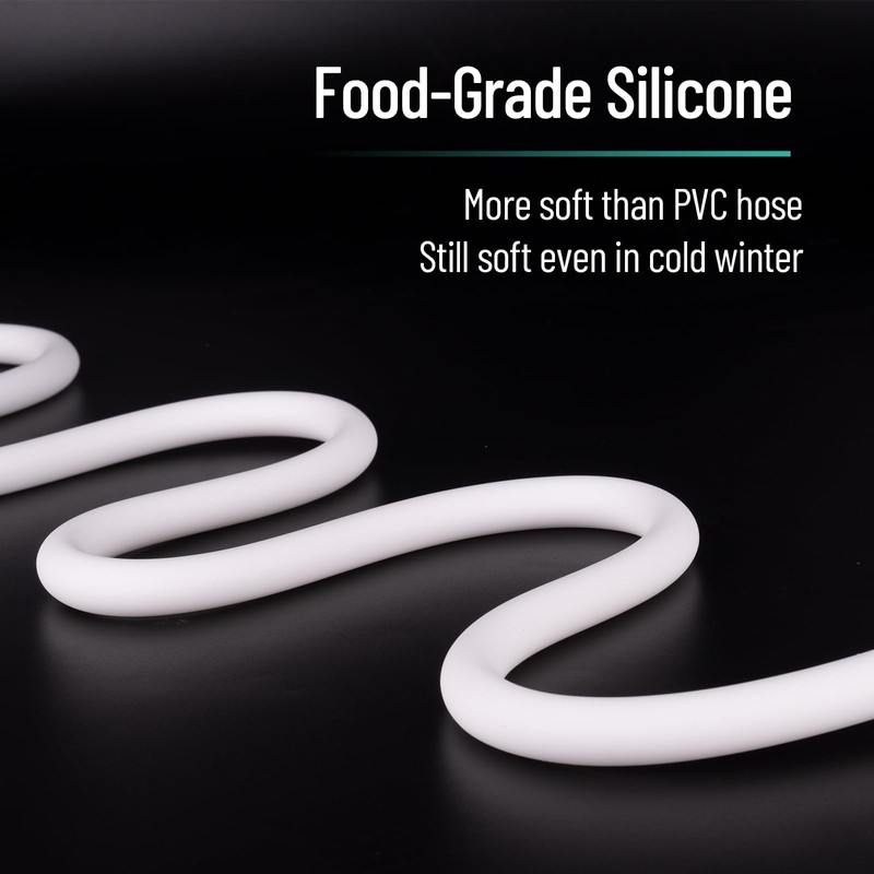 59 Inches Silicone Shower Hoses Replacement, Anti-Kink Designed Handheld Shower