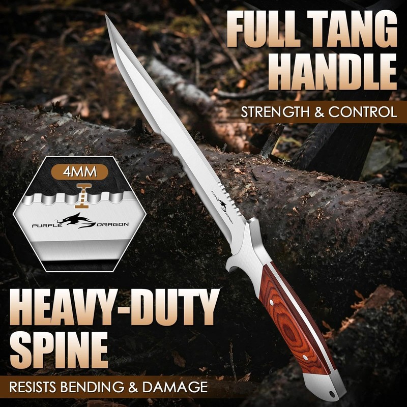 Purple Dragon Machete for Cutting Trees Heavy Duty for Bushcraft