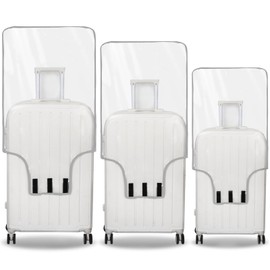 oneant 3Pcs Suitcase Cover Protectors PVC Luggage Cover for Suitcases 20/24/28 Inch Transparent Clear Suitcase Cover for Wheeled Trolley Case Home Travel Case Accessories (Grey)