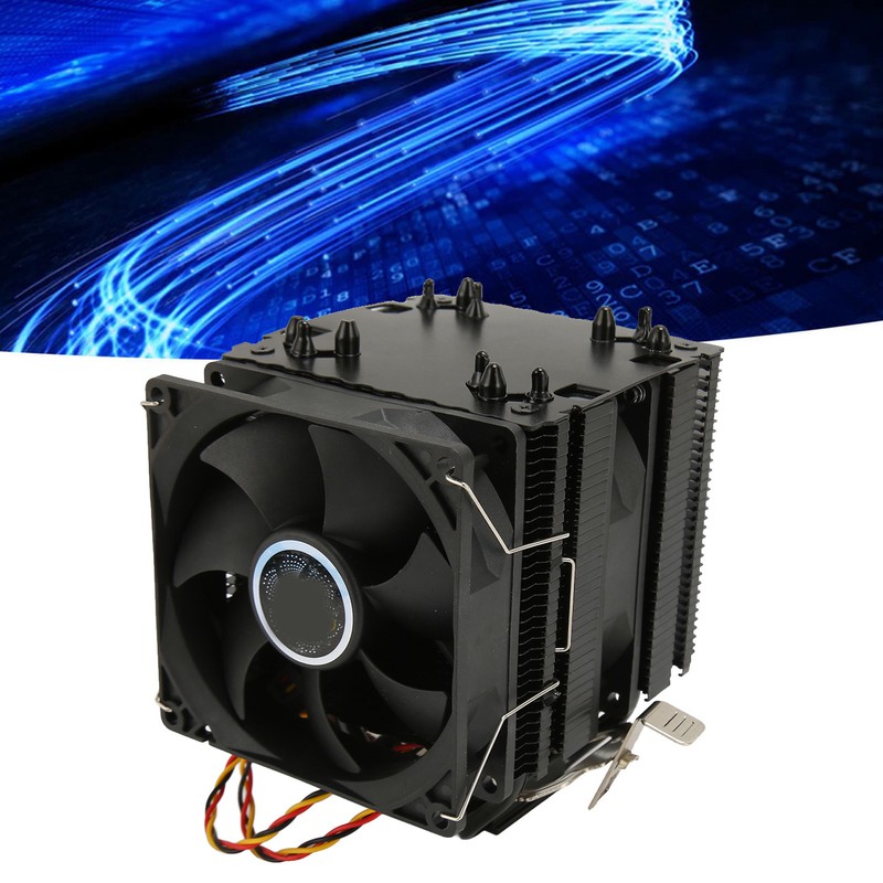 CPU Cooling Fan 6 Heat Pipes Quiet 3 Pin PC