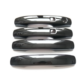 CYAuto Chrome Carbon Fiber Gloss Black Exterior Door Handle Cover Trims for Ford Ranger 2024 2025 (with Keyless Holes, Glossy Black)