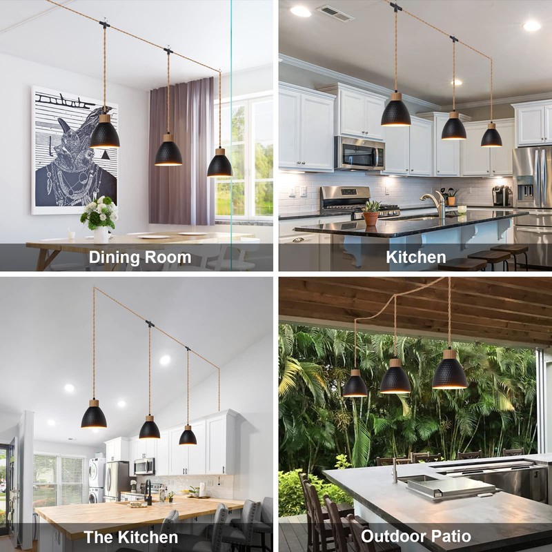ALAISLYC 3-Light Plug in Pendant Light 22FT Industrial Hanging Lamp