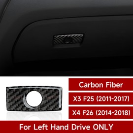 Car Storage Box Sticker Cover Carbon Fibre Decal Trim Compatible with X3 F25 (2011-2017) / X4 F26 (2014-2018) Interior Accessories