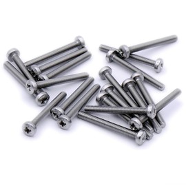 M5 (5mm x 40mm) Pozi Pan Machine Screw (Bolt) - Stainless Steel (A2) (Pack of 20)