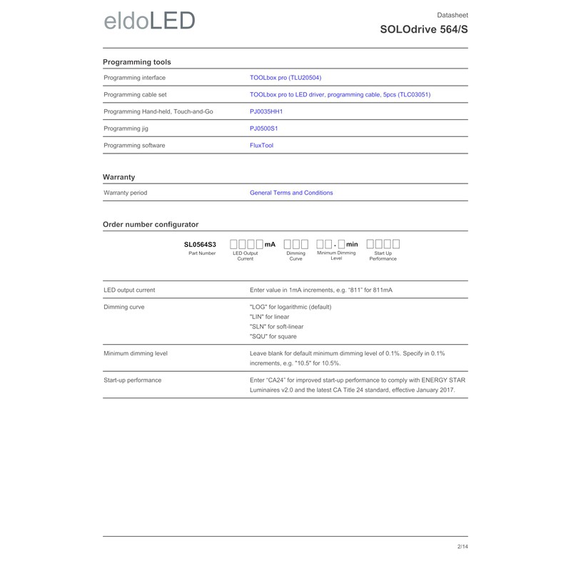 eldoLED | SOLOdrive 564/S | 50W 0-10V 'Dim to Dark'
