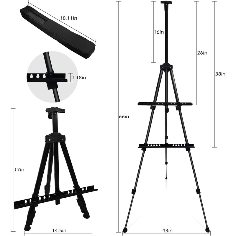 RRFTOK 17-66 Inch Adjustable Art Easel Stand for Painting and