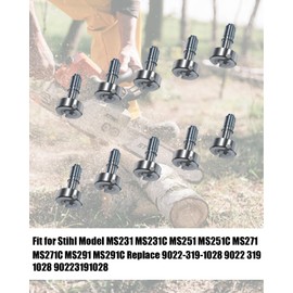 Chainsaw Cover Screw Fit for Stihl Model MS231 MS231C MS251 MS251C MS271 MS271C MS291 MS291C Replace 9022-319-1028 9022 319 1028 90223191028 Chainsaw Screw Parts Silvery 10PCS