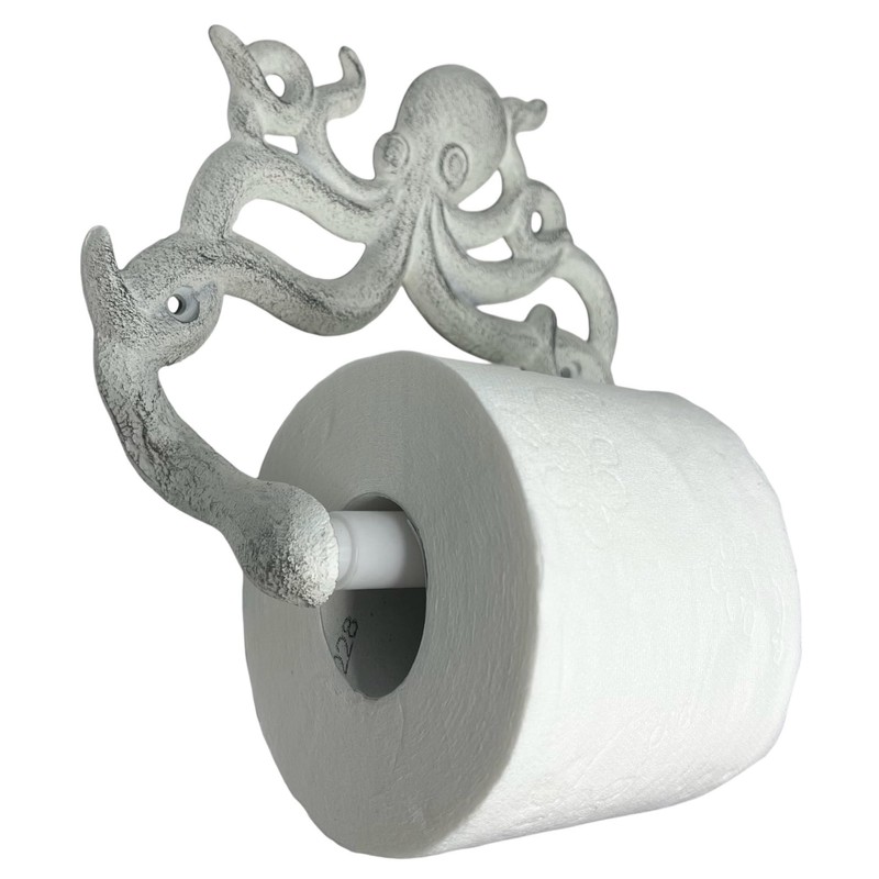 Octopus Toilet Paper Roll Holder – Cast Iron Decorative Wall