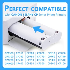 LCL Replacement for Canon Selphy CP1500 KP-108IN 3115B001(AA) for Selphy CP CP810 CP820 CP910 CP1000 CP1200 CP1300 CP1500 Photo Printer 108 Photo Paper (100x148mm) +3 cartouche, Paper/Cartridge Set