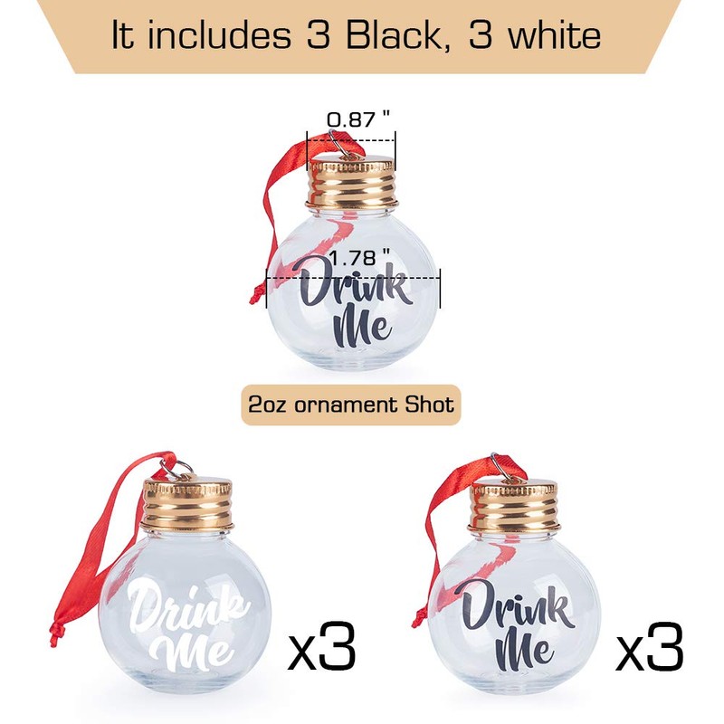 Viva Terry Christmas Spirit Shot Glasses, clear ,Set of 6