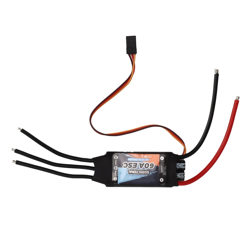 Black 60A Bidirectional Brushless ESC Rapid Response Brushless Electric Speed