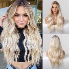 Synthetic Wig Blonde Curly Wavy Wig Long Hairpiece