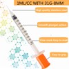 100 Pack 1ml Lab Measuring Tool with 31G 5/16 Inch(8mm),